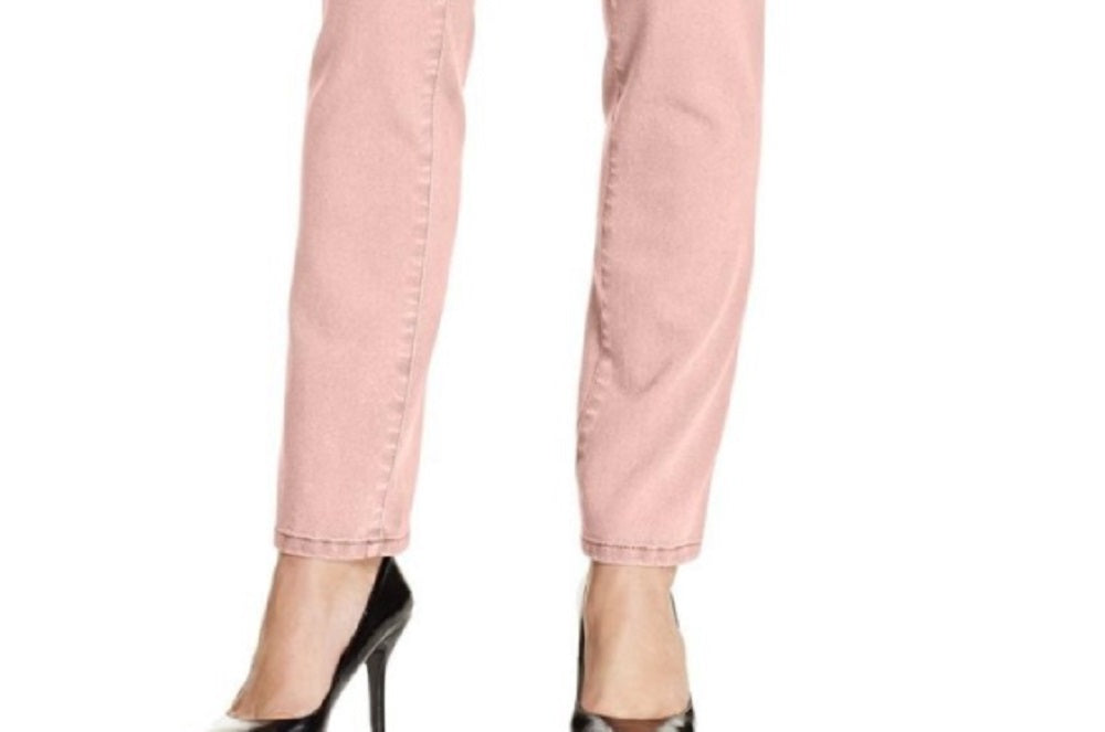 Style & Co Women's Tummy Control Slim Leg Denim Jeans Pink Size 16 Petite