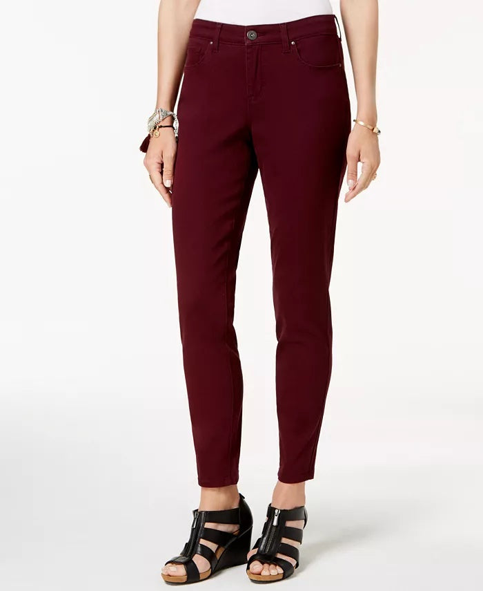 Style & Co Women's Curvy Fit Skinny Fashion Jeans Red Size 2