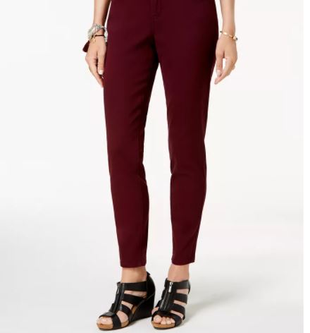 Style & Co Women's Curvy Fit Skinny Fashion Jeans Red Size 2