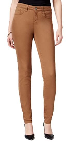 Style & Co Women's Curvy-Fit Skinny Fashion Jeans Brown Size 8