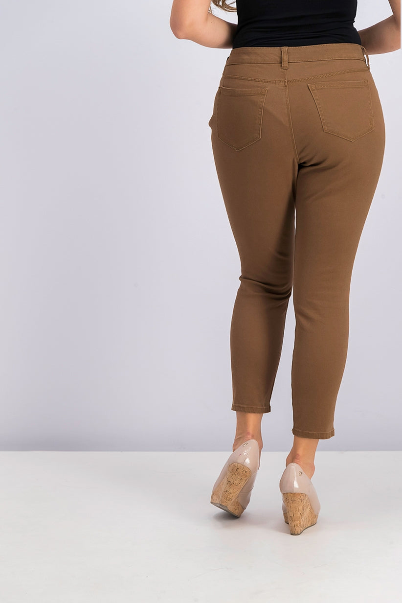 Style & Co Women's Petite Curvy-Fit Skinny Jeans Dark Brown Size 10P