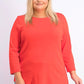 Charter Club Women's Boat Neck Button Shoulder Top Orange Size X-Small