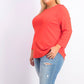 Charter Club Women's Boat Neck Button Shoulder Top Orange Size X-Small