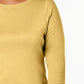 Charter Club Women's Petite Pima Cotton Button-Shoulder Top Yellow Size Petite Small