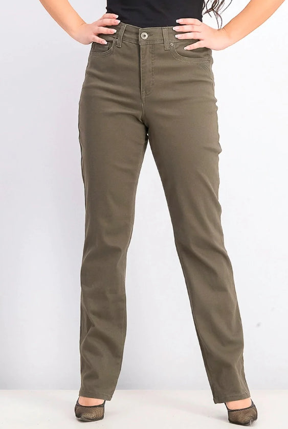 Style & Co Women's Tummy Control Straight Leg Fashion Jeans Brown Size 18