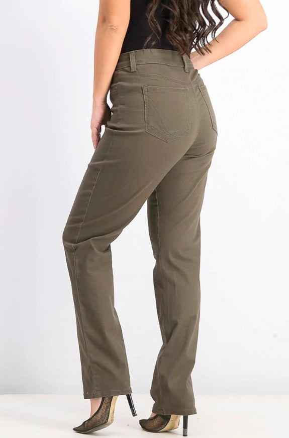 Style & Co Women's Tummy Control Straight Leg Fashion Jeans Brown Size 18