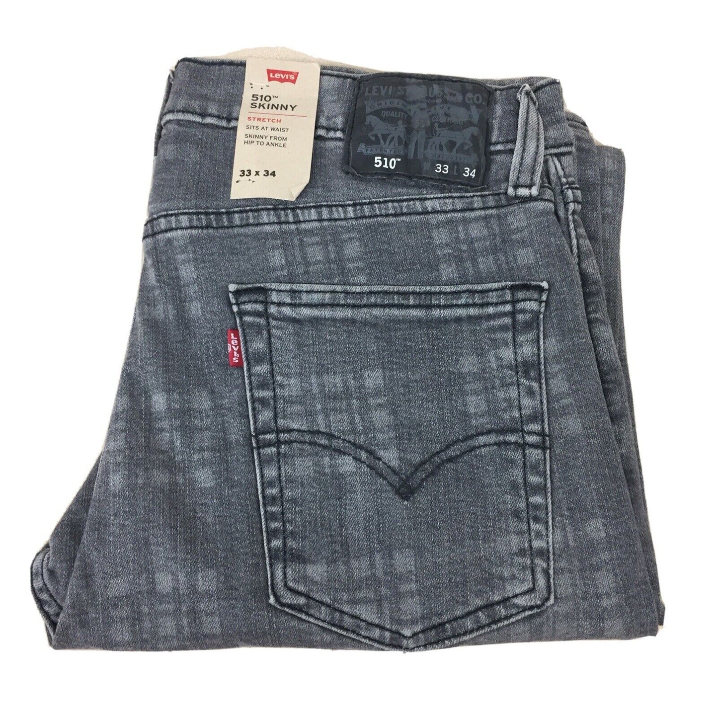 Levi's Men's 510 Skinny Fit Laser Printed Jean Grey Size 31wX30L