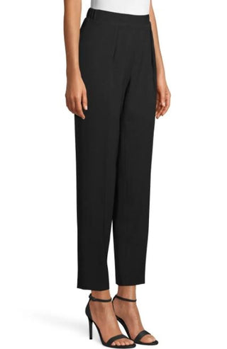 Anne Klein Women's Pleated High Rise Trouser Pants Black Size Medium
