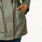 Style & Co Women's Cotton Hooded Utility Jacket Co Sage Size Medium
