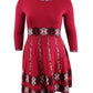Taylor Women's Printed Sweater Dress Medium Red Size Medium