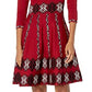 Taylor Women's Printed Sweater Dress Medium Red Size Medium