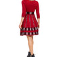 Taylor Women's Printed Sweater Dress Red Size X-Large