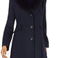 Forecaster Women's Fox-Fur-Collar Maxi Reefer Coat Navy Size 4