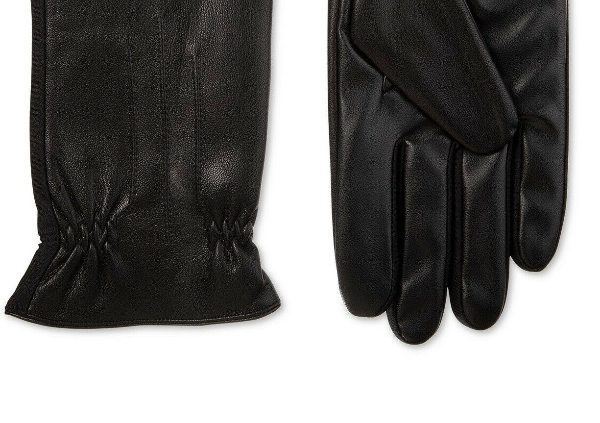 Isotoner Signature Men's Sleekheat Faux Nappa Gloves Black Size Large