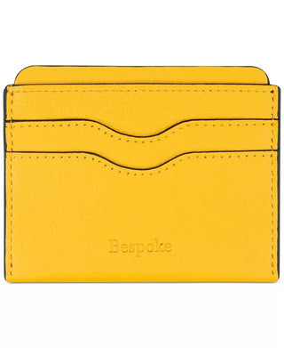 Bespoke Men's Pebble Leather Card Case Yellow Size Regular