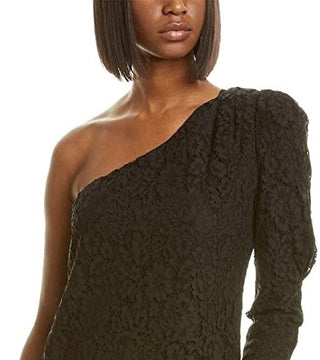 Leyden Women's Asymmetric Lace Top Black Size Large