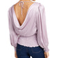 LEYDEN Wome's Smocked Surplice Top Purple Size Medium