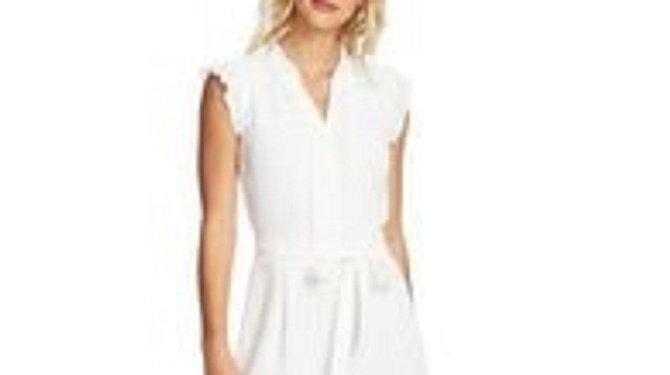 Cece Women's Pleated Jumpsuit Natural Size 0