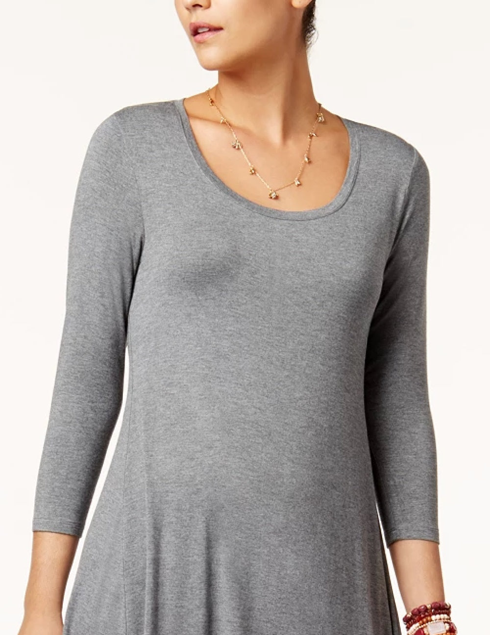 Style & Co Women's Swing Dress Grey Size Small