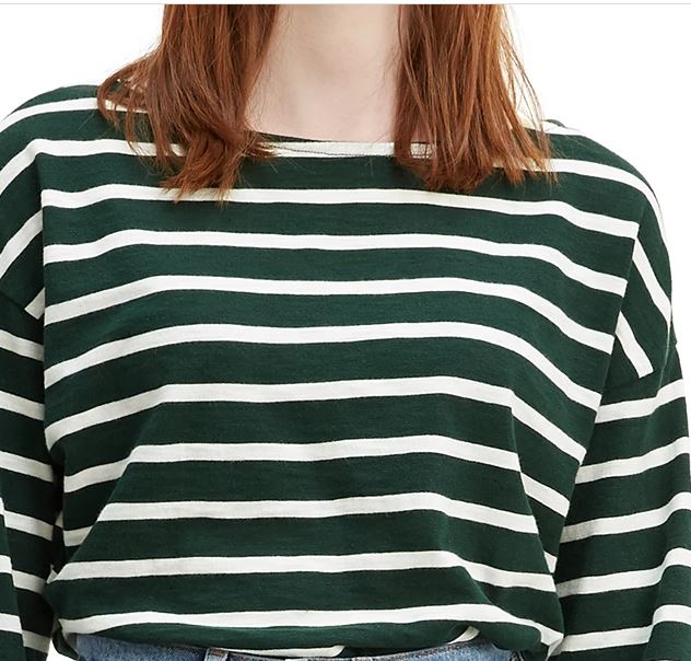 Levi's Women's Cora Cotton Sailor T-Shirt Green Size X-Small