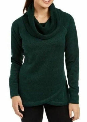 Ideology Women's Cowl-Neck Pullover Green Size X-Small