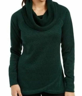 Ideology Women's Cowl-Neck Pullover Green Size X-Small
