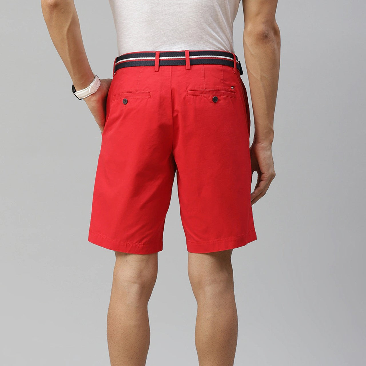 Tommy Hilfiger Men's Th Flex Stretch 9 Shorts Red Size 42