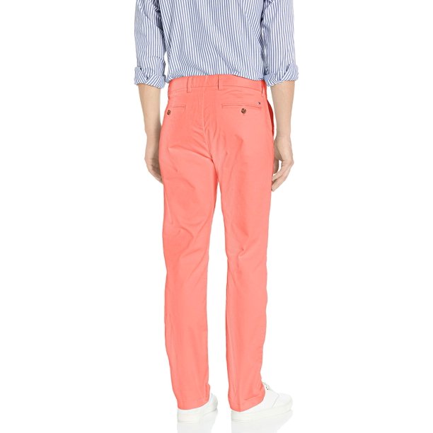 Tommy Hilfiger Men's Th Flex Stretch Custom-Fit Chino Pant Med Pink Size 32X30