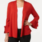 Alfani Women's Tie-Sleeve Cardigan Dark Red Size Medium