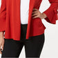 Alfani Women's Tie-Sleeve Cardigan Dark Red Size Medium