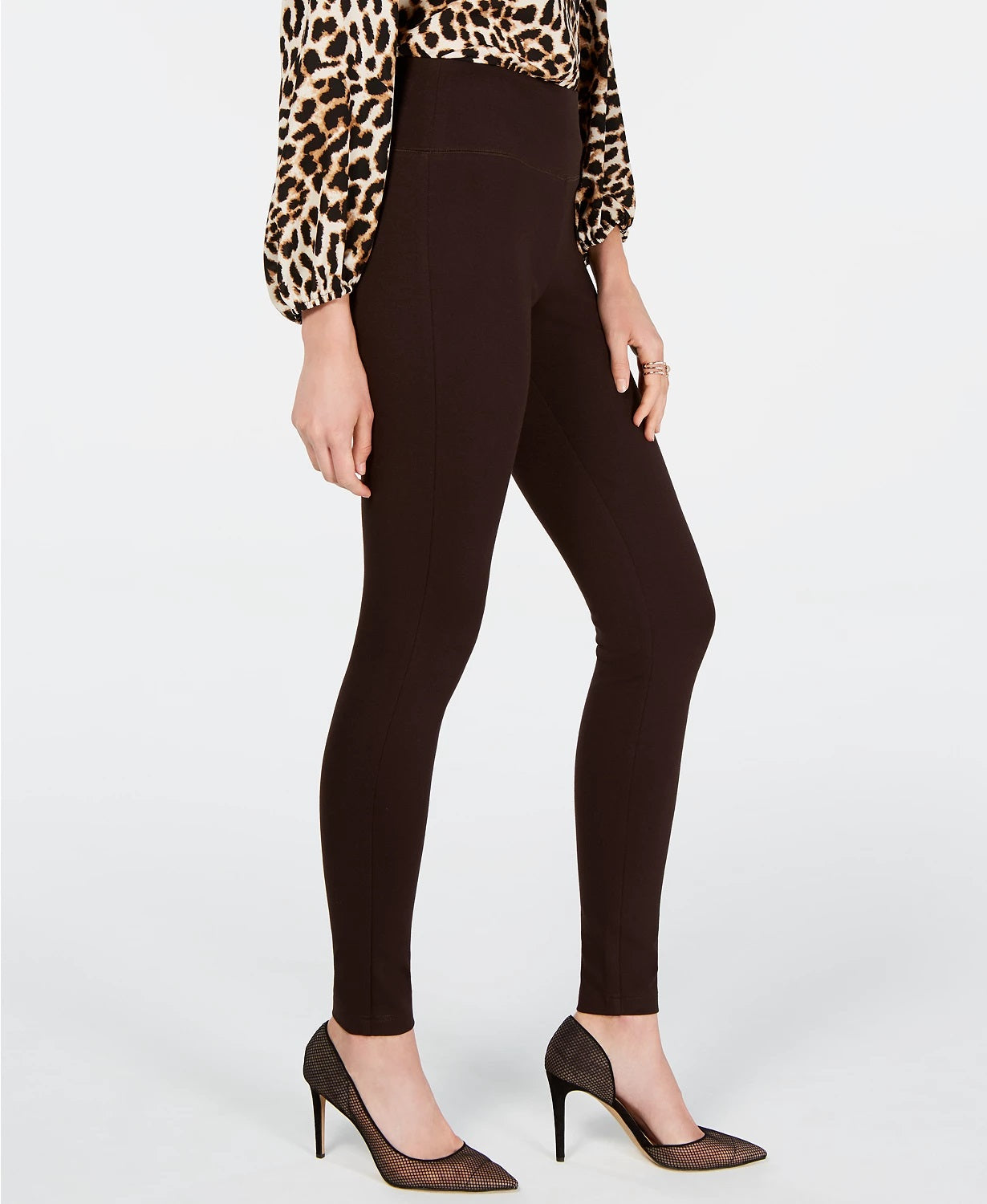 INC International Concepts Women's Petite Seamless Leggings Brown Size 10 Petite