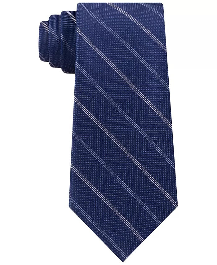 Michael Kors Mens Navy Pencil Stripe Silk Classic Neck Tie Navy Size Regular