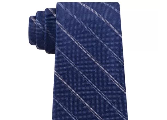 Michael Kors Mens Navy Pencil Stripe Silk Classic Neck Tie Navy Size Regular