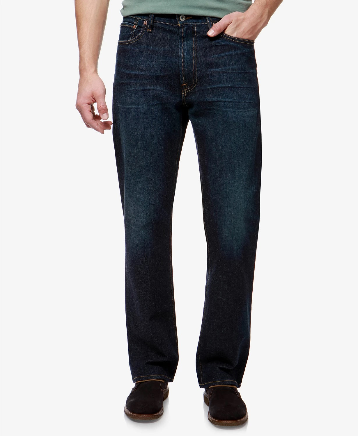 Lucky Brand Men's 181 Relaxed Straight Fit Jeans Navy Size 34X30