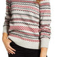 Lucky Brand Women's Stripe Fair Isle Cotton & Wool Blend Sweater Grey Size Medium