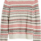 Lucky Brand Women's Stripe Fair Isle Cotton & Wool Blend Sweater Grey Size Medium