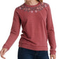 Lucky Brand Women's Necklace Embroidered Sweatshirt Red Size X-Small