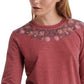 Lucky Brand Women's Necklace Embroidered Sweatshirt Red Size X-Small