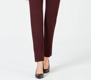 Alfani Women's Petite Ponte-Knit Slim-Leg Pants Wine Size 2P