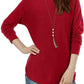 INC International Concepts Women's Shirttail Sweater Red