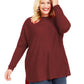 International Concepts Women's Plus Size Long-Sleeve High-Low Sweater Port Size 2X
