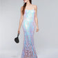 Say Yes To The Prom Juniors' Iridescent Sequin Mermaid Gown Turq/Aqua Size 7
