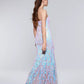 Say Yes To The Prom Juniors' Iridescent Sequin Mermaid Gown Turq/Aqua Size 7