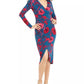 Thalia Sodi Women's Floral-Print Crossover Dress  Blue Size Medium