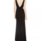 City Studios Juniors' Embellished-Applique Slit Gown Black Size 3