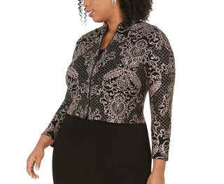 Alex Evenings Women's Plus Size Column Gown & Jacket Brown Size 20