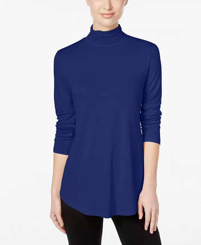 JM Collection Women's Turtleneck Top Blue Size XX-Large