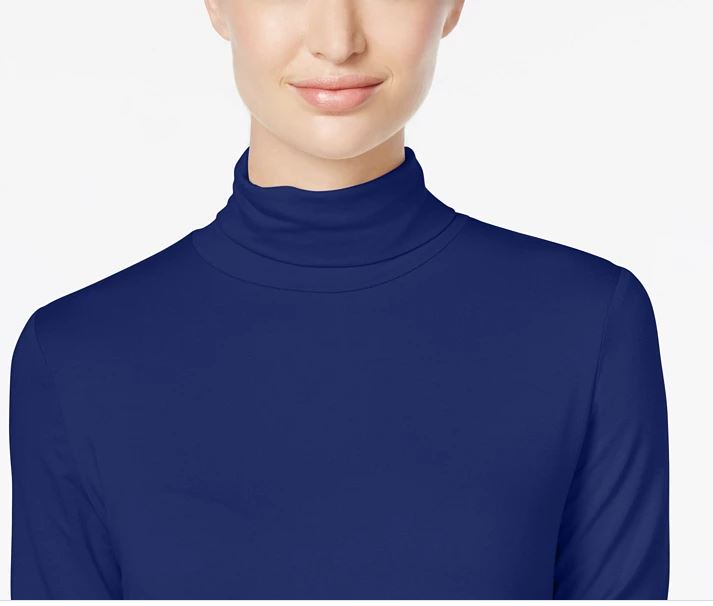 JM Collection Women's Turtleneck Top Blue Size XX-Large