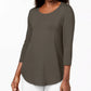 JM Women's Collection Scoop-Neck Top Brown Size Large