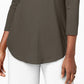 JM Women's Collection Scoop-Neck Top Brown Size Large